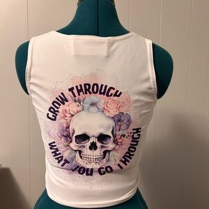 "Grow through what you go through" Encouraging graphic Gym Tank Top